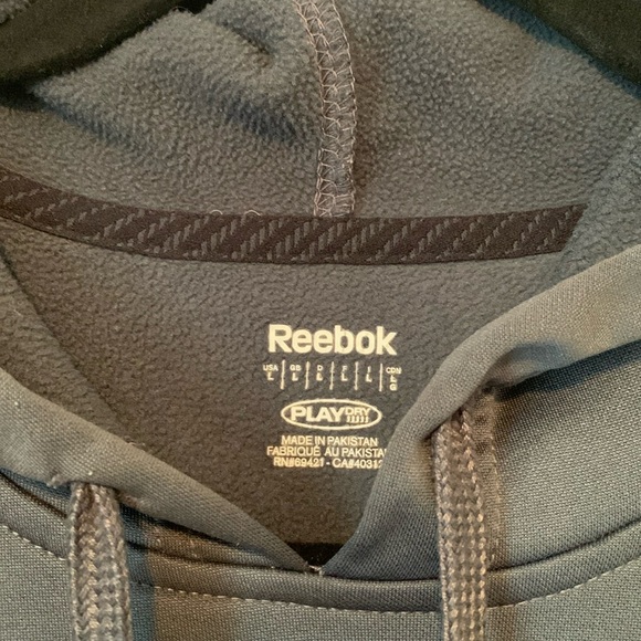 Reebok Play Dry Stay Warm Dark Grey Men’s Training Hoodie Size Large - Picture 5 of 11